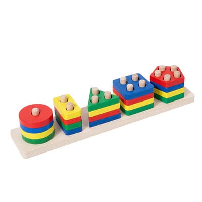 Five Sets of Colorful Macaron Rectangle Stacking Toy
